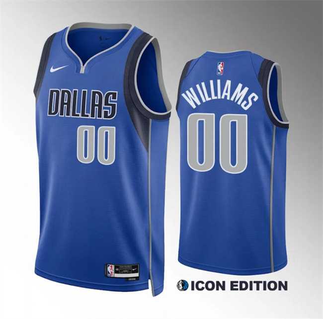 Men%27s Dallas Mavericks #00 Brandon Williams Blue Icon Edition Stitched Basketball Jersey Dzhi->customized nba jersey->Custom Jersey